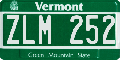 VT license plate ZLM252
