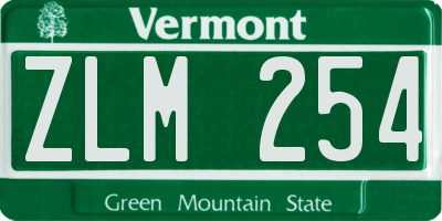 VT license plate ZLM254