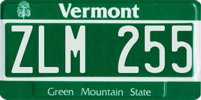 VT license plate ZLM255