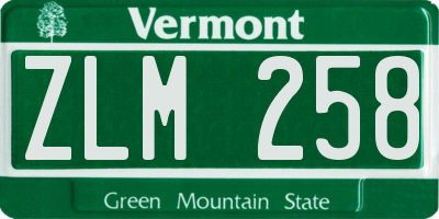 VT license plate ZLM258