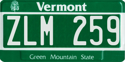 VT license plate ZLM259