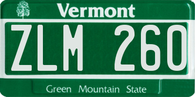 VT license plate ZLM260