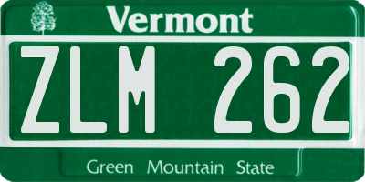 VT license plate ZLM262
