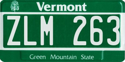 VT license plate ZLM263