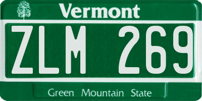VT license plate ZLM269