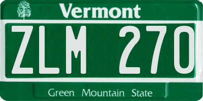 VT license plate ZLM270