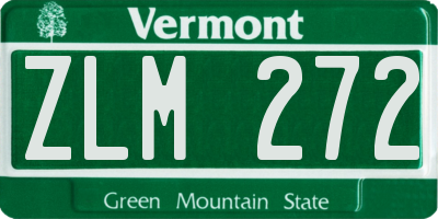 VT license plate ZLM272