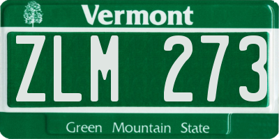 VT license plate ZLM273