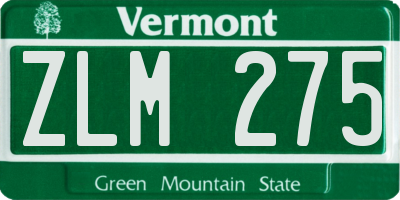 VT license plate ZLM275