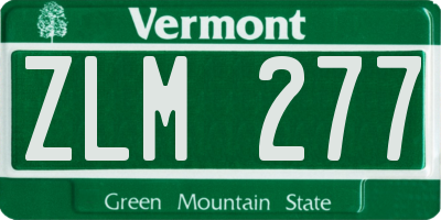 VT license plate ZLM277
