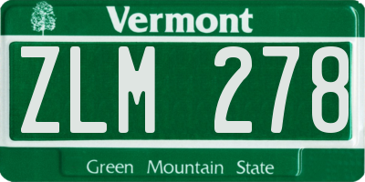 VT license plate ZLM278