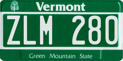 VT license plate ZLM280