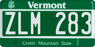 VT license plate ZLM283