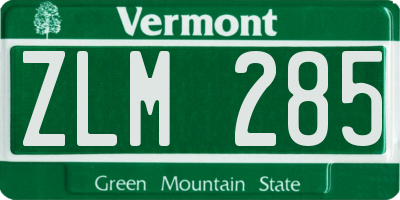 VT license plate ZLM285