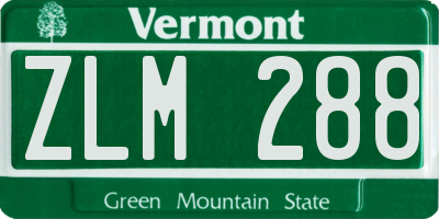 VT license plate ZLM288
