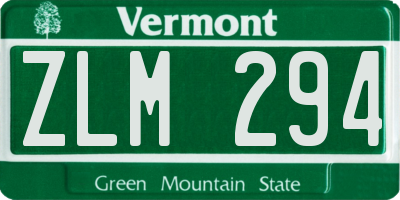 VT license plate ZLM294