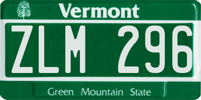 VT license plate ZLM296