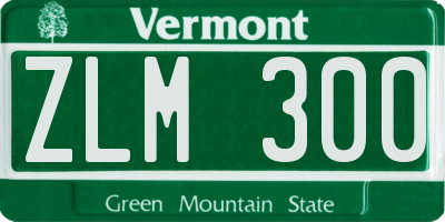 VT license plate ZLM300