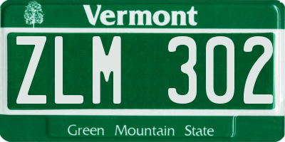 VT license plate ZLM302