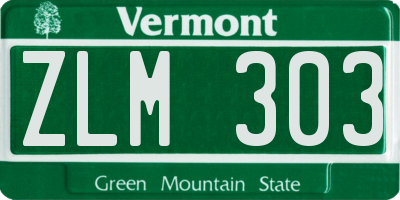 VT license plate ZLM303