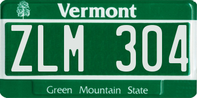 VT license plate ZLM304