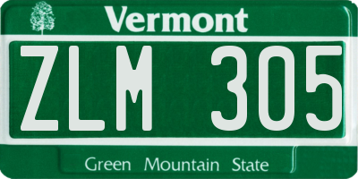 VT license plate ZLM305