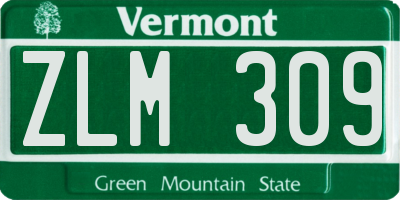 VT license plate ZLM309