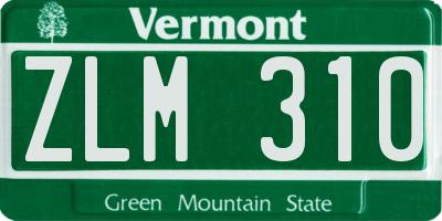 VT license plate ZLM310