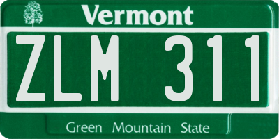 VT license plate ZLM311