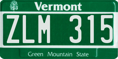 VT license plate ZLM315