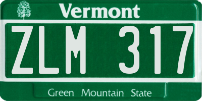 VT license plate ZLM317
