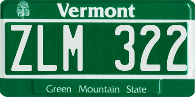 VT license plate ZLM322
