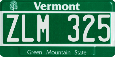 VT license plate ZLM325
