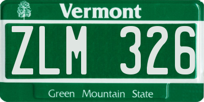 VT license plate ZLM326