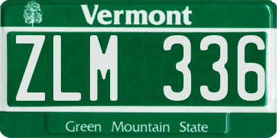 VT license plate ZLM336