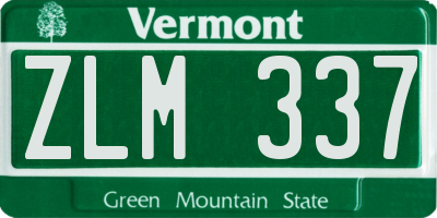 VT license plate ZLM337