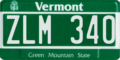 VT license plate ZLM340