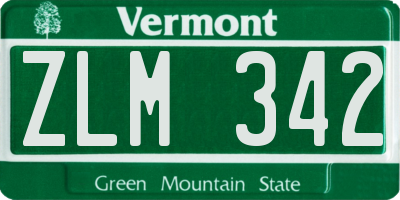 VT license plate ZLM342