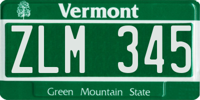 VT license plate ZLM345