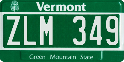 VT license plate ZLM349