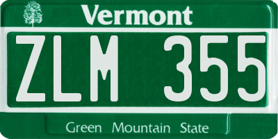 VT license plate ZLM355