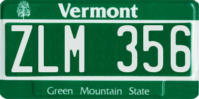 VT license plate ZLM356