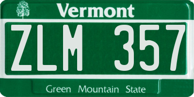 VT license plate ZLM357