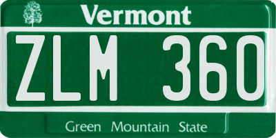 VT license plate ZLM360