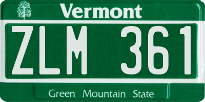 VT license plate ZLM361