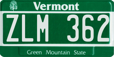 VT license plate ZLM362