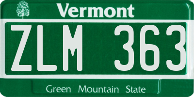 VT license plate ZLM363