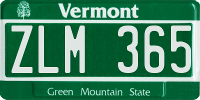 VT license plate ZLM365