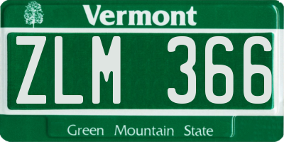 VT license plate ZLM366