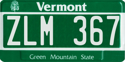 VT license plate ZLM367